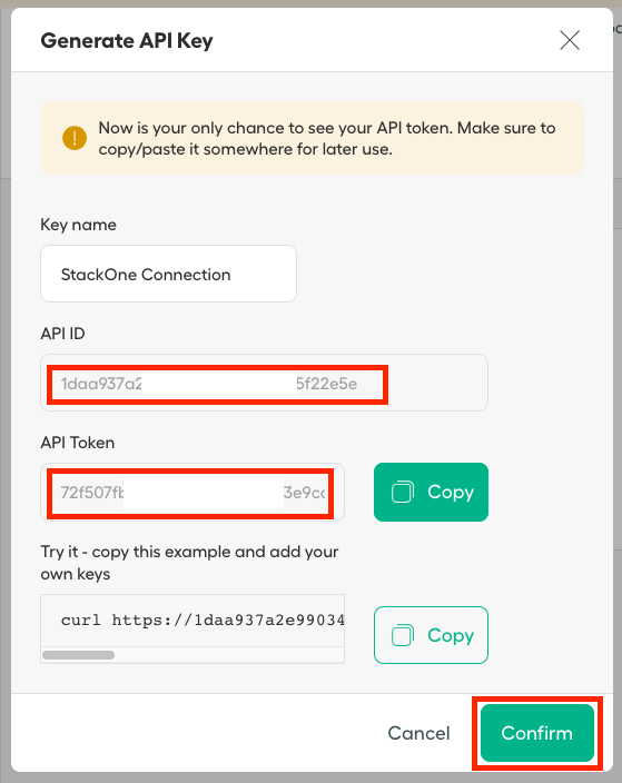 Copy your API Key