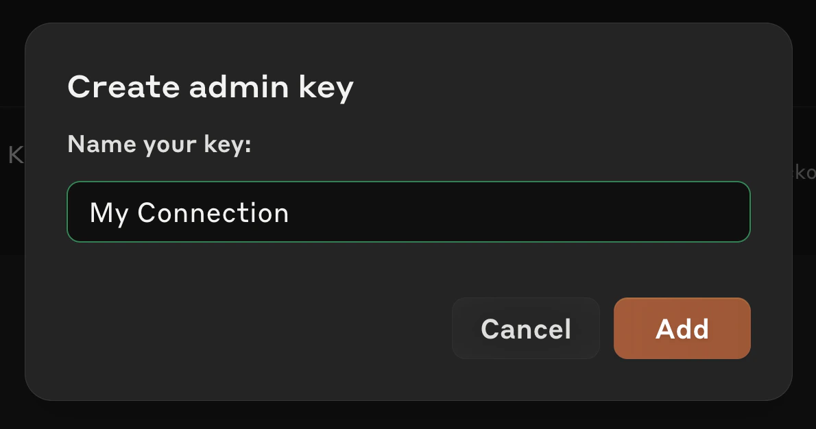 Name the new Admin Key