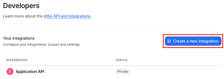Create integration