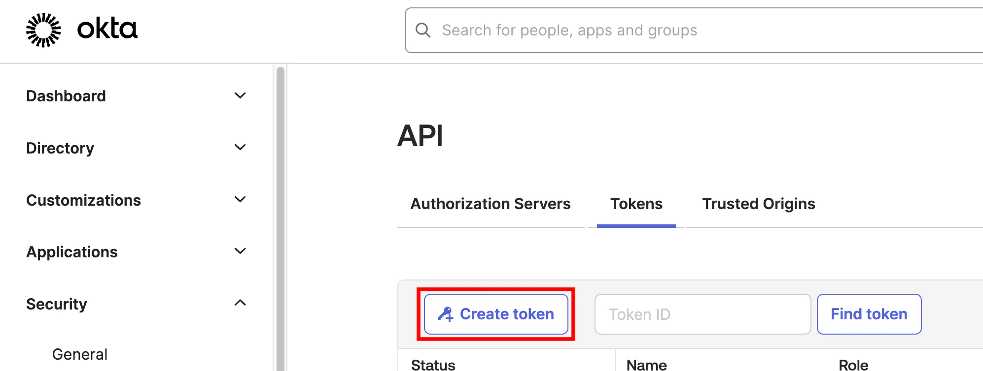 Create a new API Token