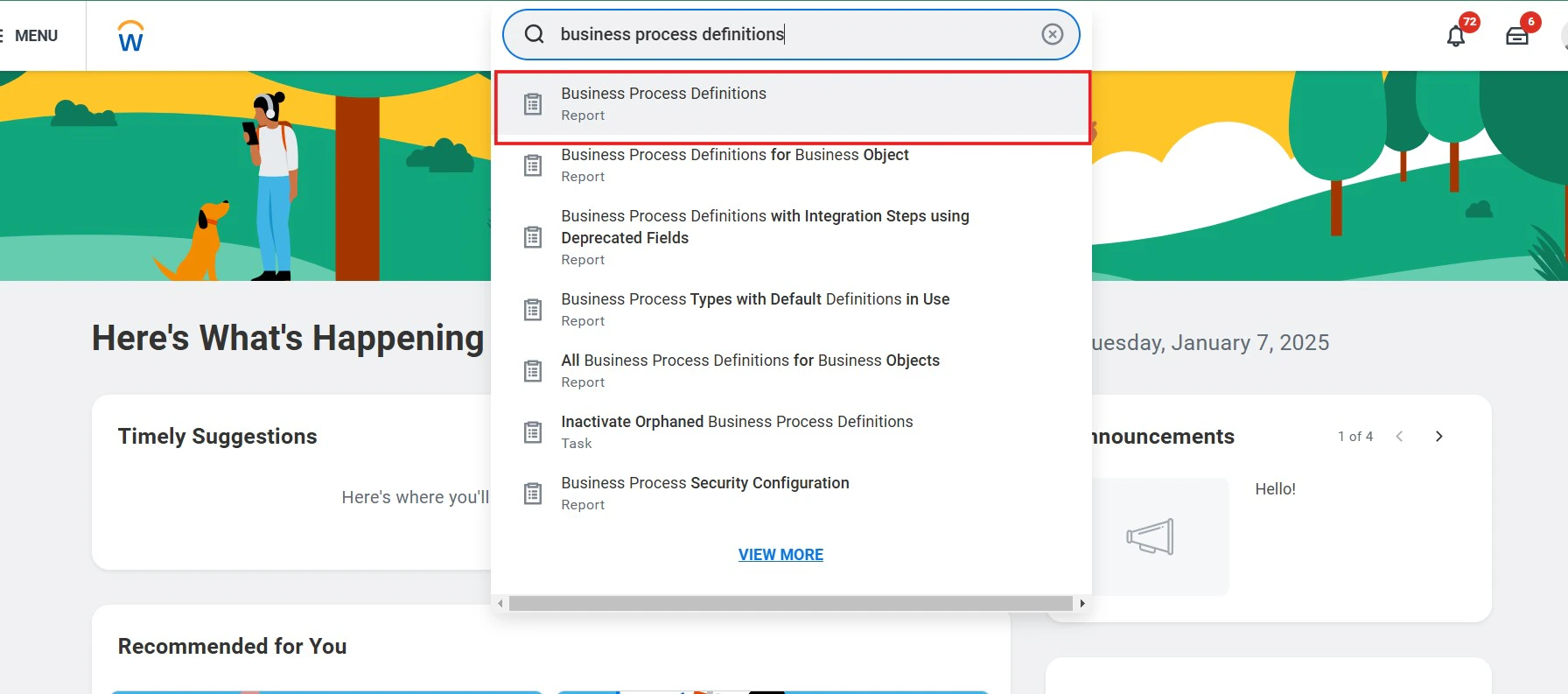 Search Business Process Definitions