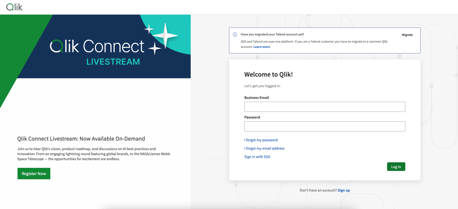 Log in to the Qlik Cloud