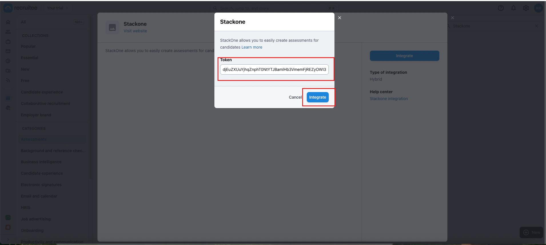 Edit/View Assessment/Background check Status ID