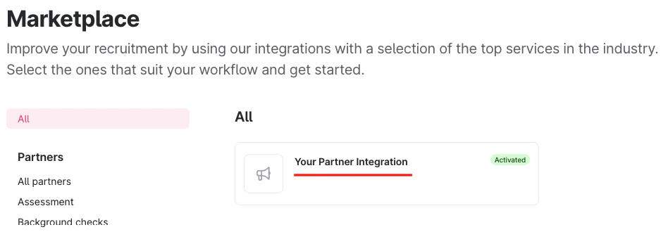 From Marketplace page