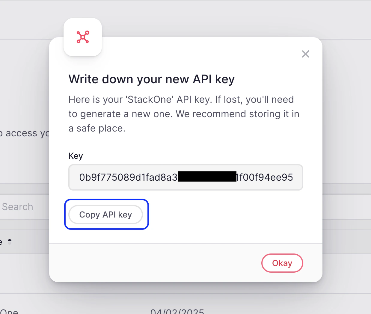 Copy your API Key