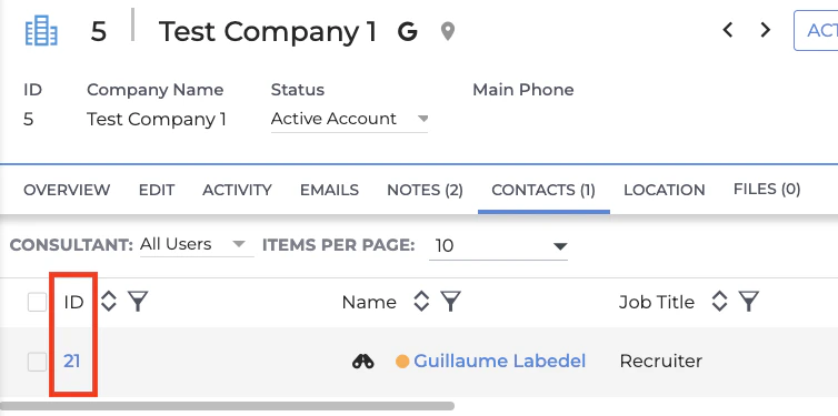Company Contacts Ids Pn