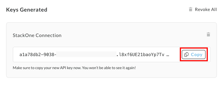 Copy your API Key