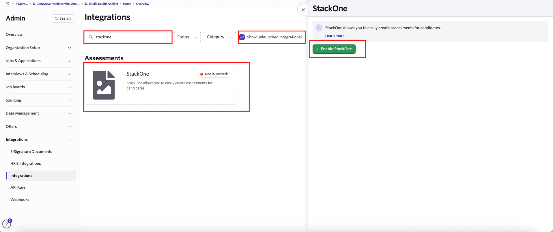 Edit/View Assessment/Background check Status ID