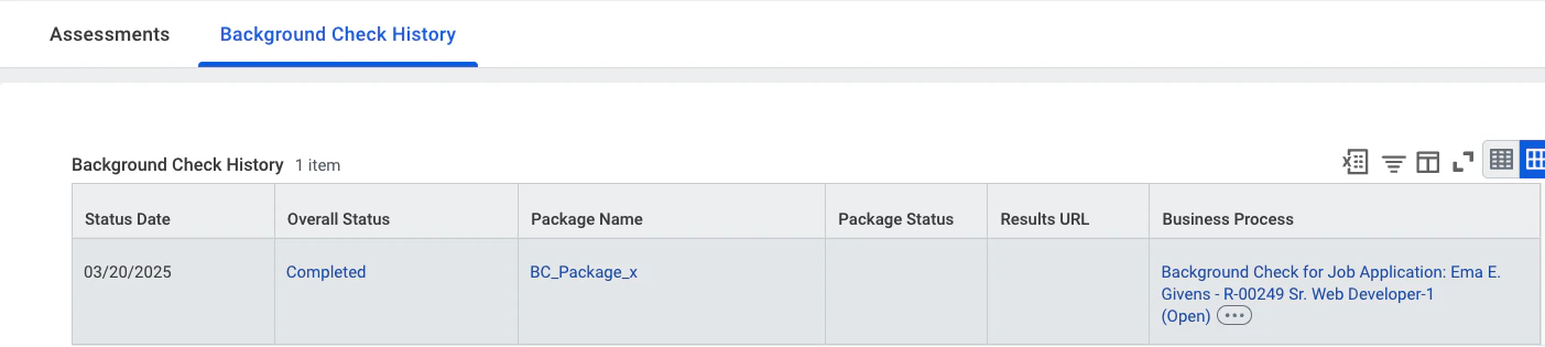 Background Check Results