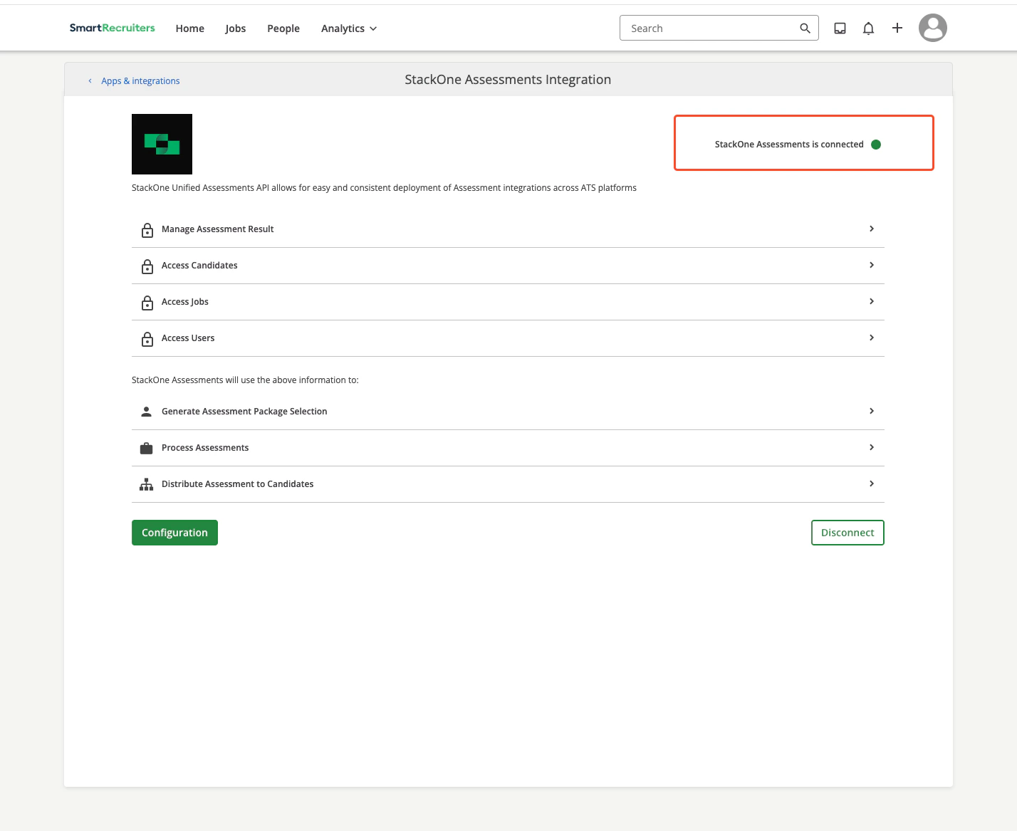 Integration Connected Successfully