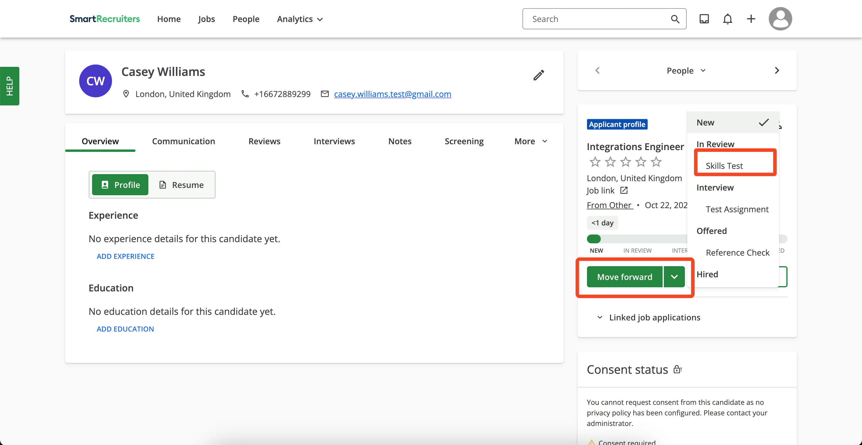 Select Assessment Stage