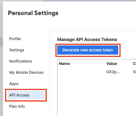Create New Access Token