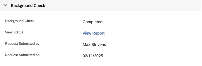 Check Result of the Background Check