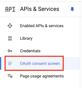Go to OAuth Consent Screen Setup