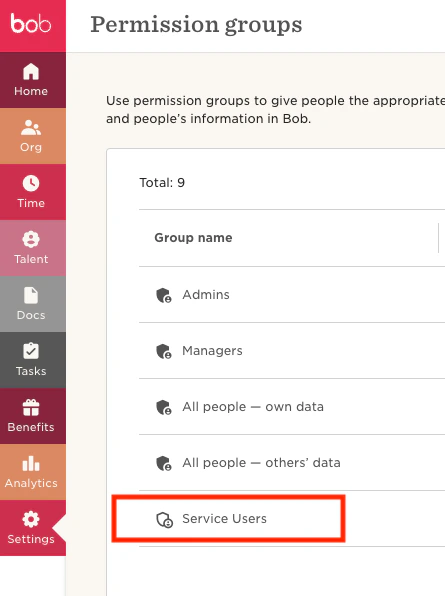 Permissions Groups