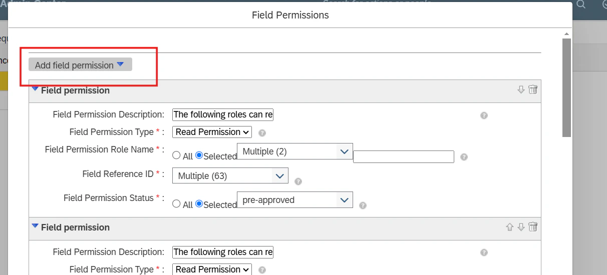 Add Field Permissions