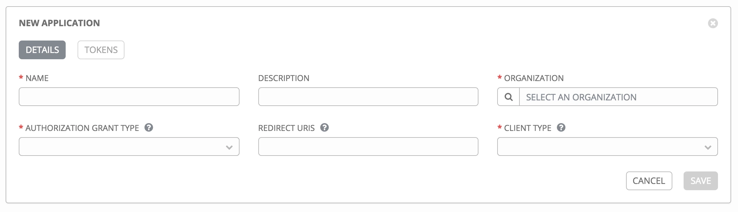 Enter Application Details