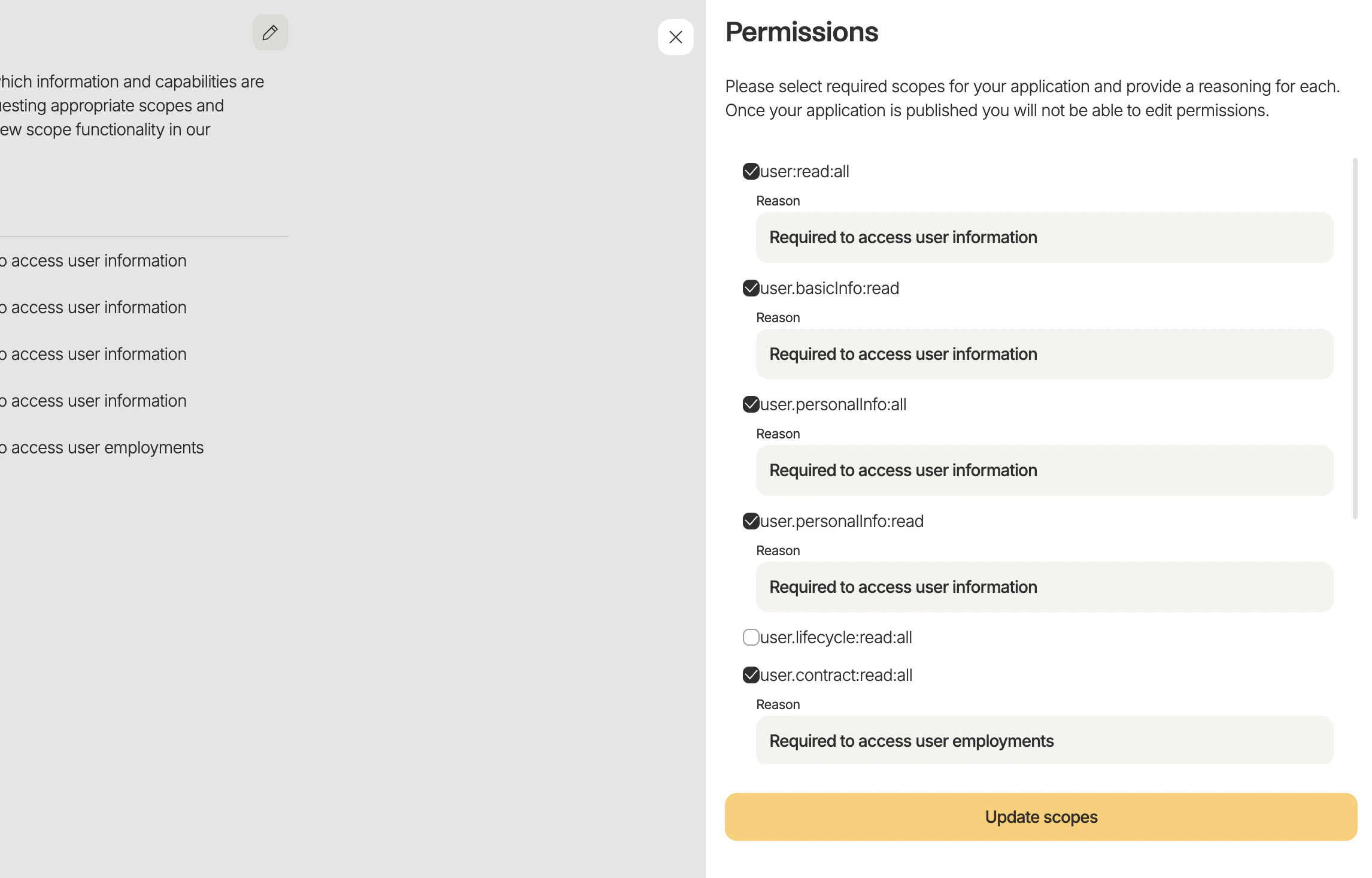 Select Permissions