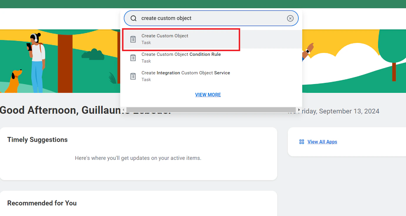 Search Create Custom Object