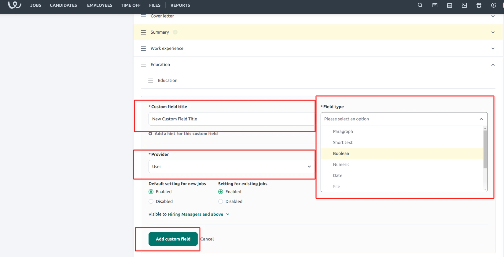 Search Create Custom Object