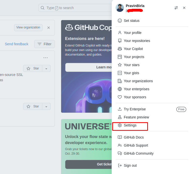 Navigate to Your Profile