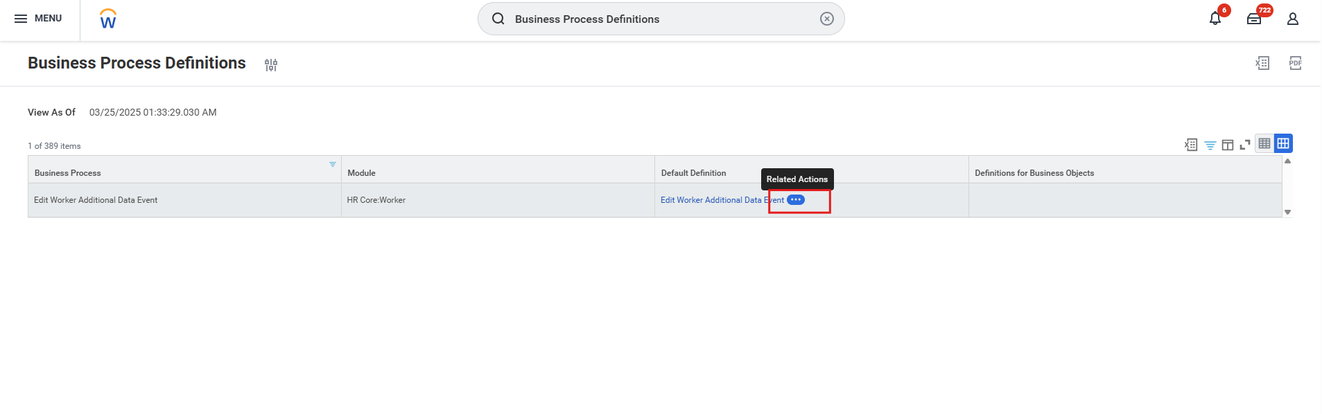 Find and Edit Business Process Definition