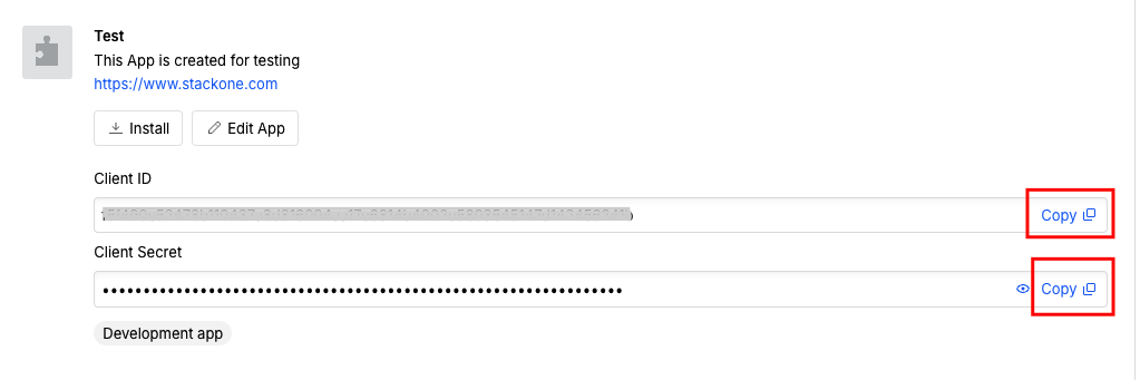Copy Application Credentials