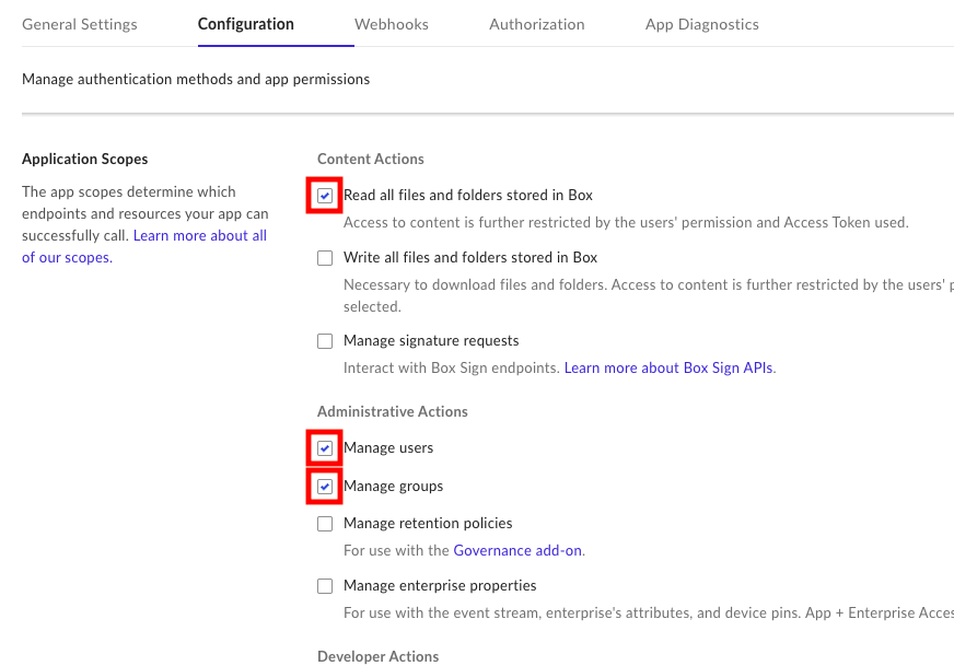 Select Application Scopes