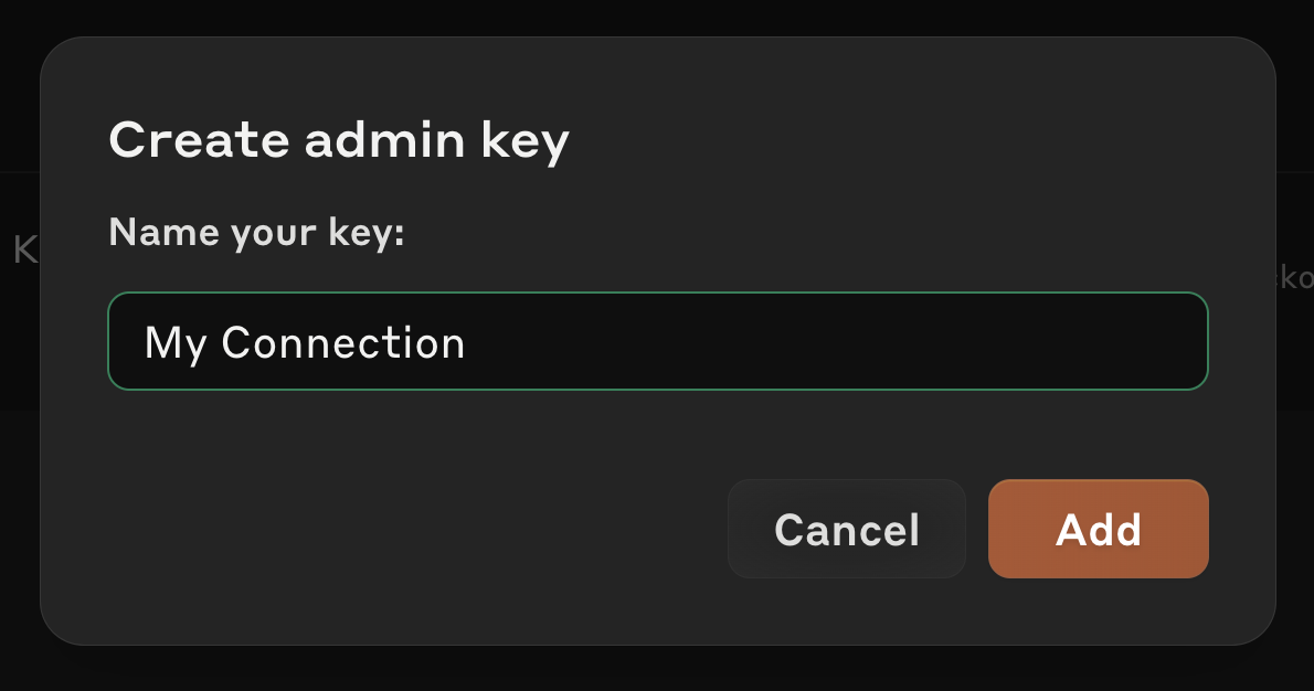 Name the new Admin Key