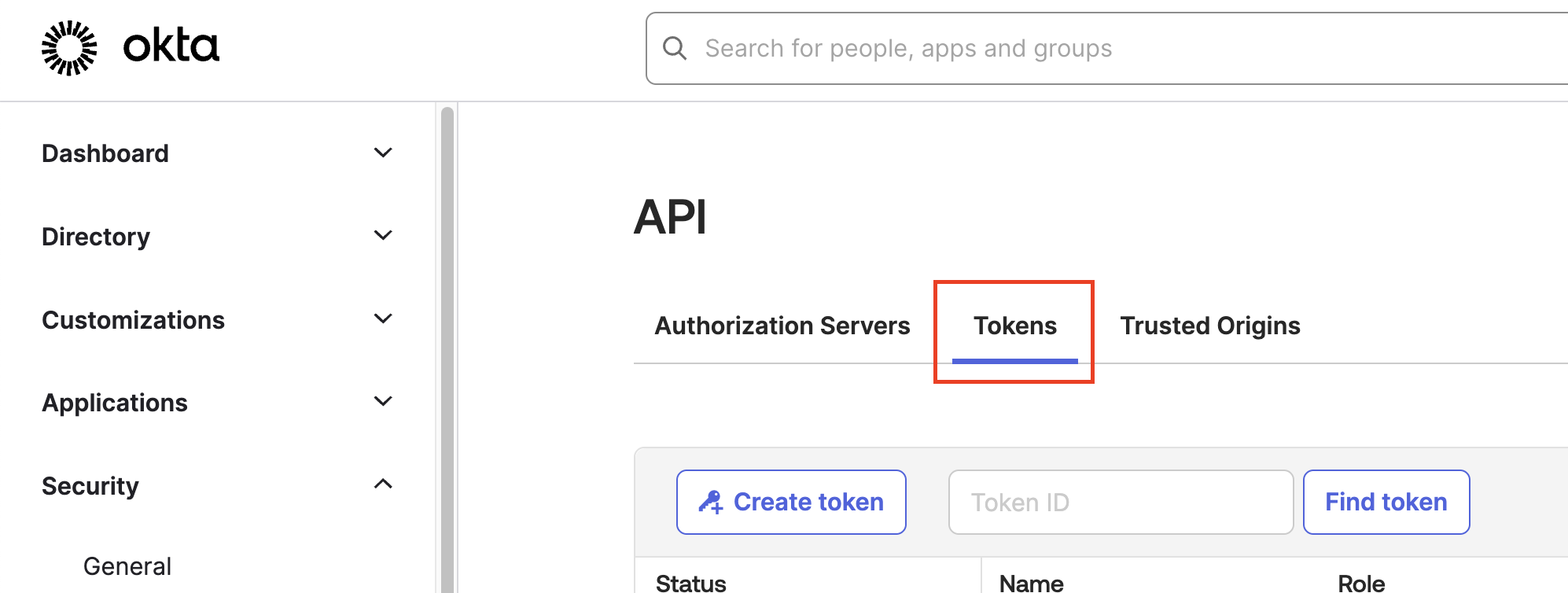 Click API Tokens