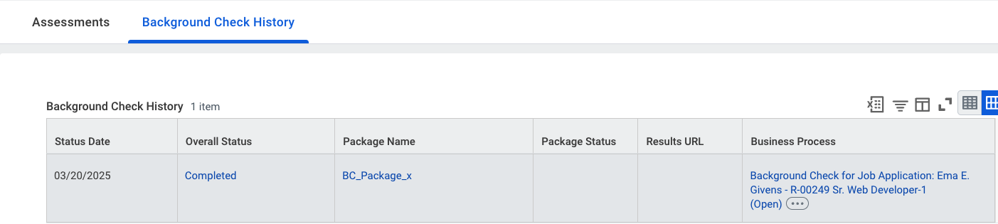 Background Check Results
