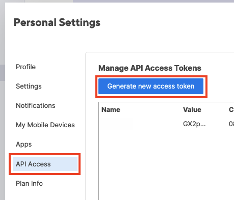 Create New Access Token