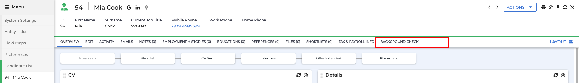 Maintain Assessment Status