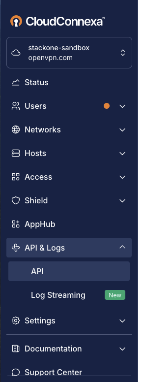Navigate to API Credentials