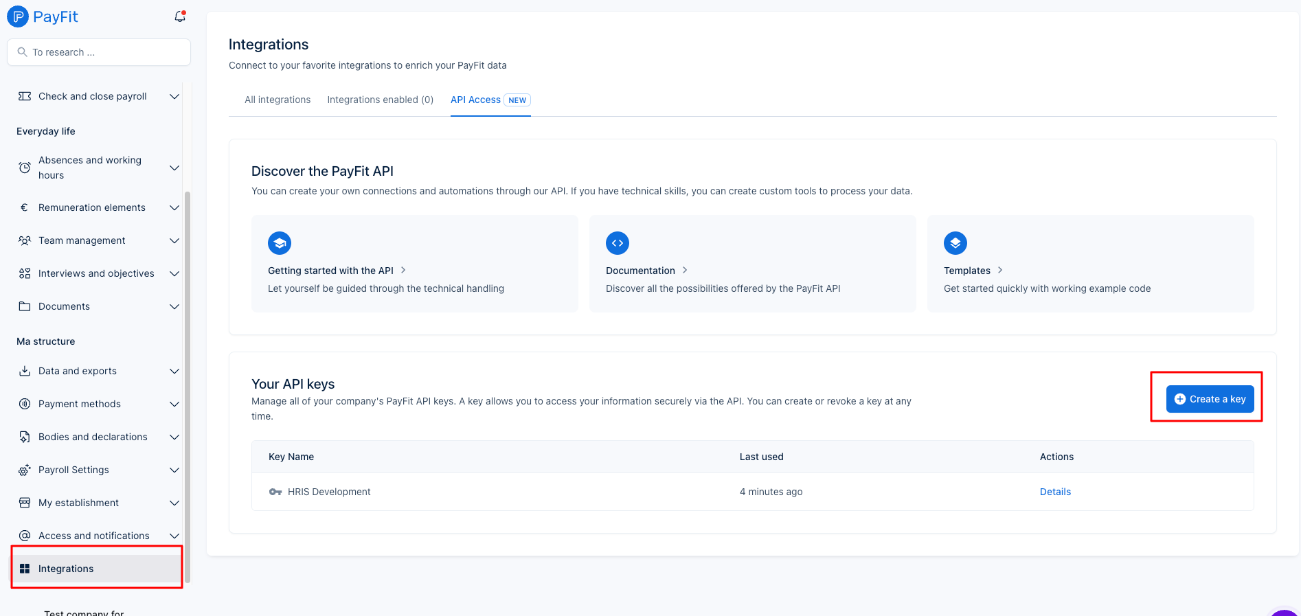 Navigate to API Keys
