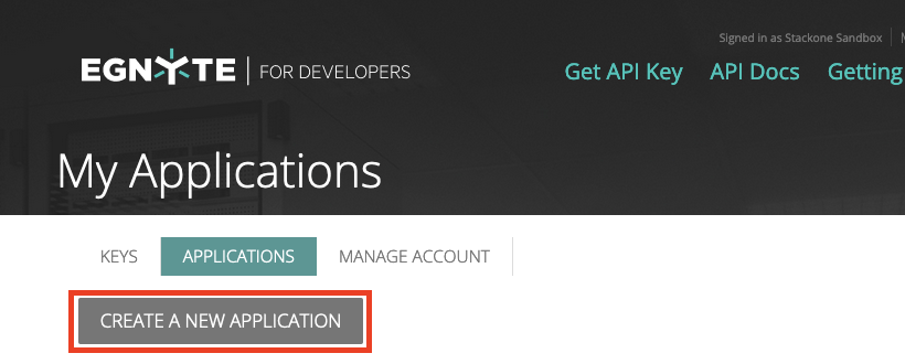 Create a New Application