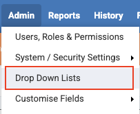 navigate to dropdown list