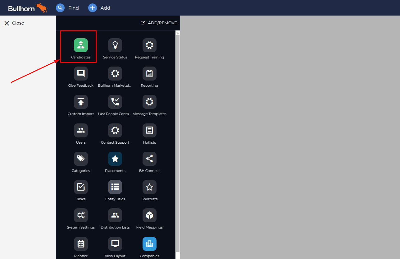 Admin menu