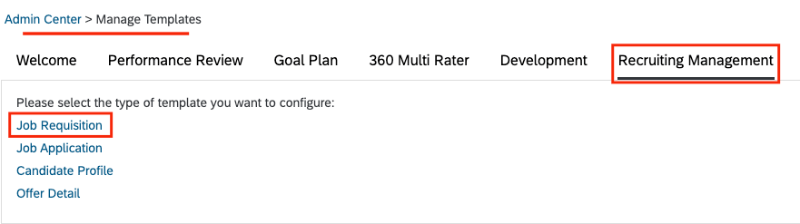 Search Manage Templates