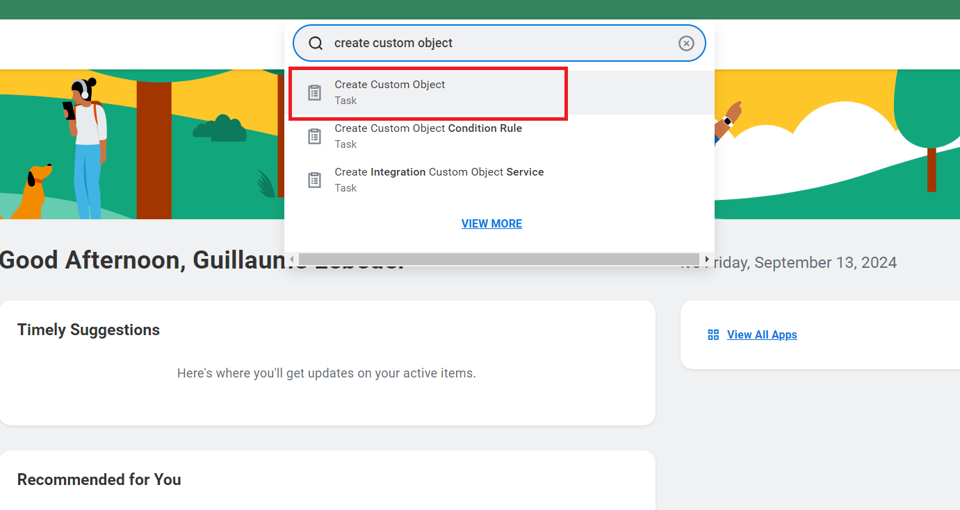 Search Create Custom Object