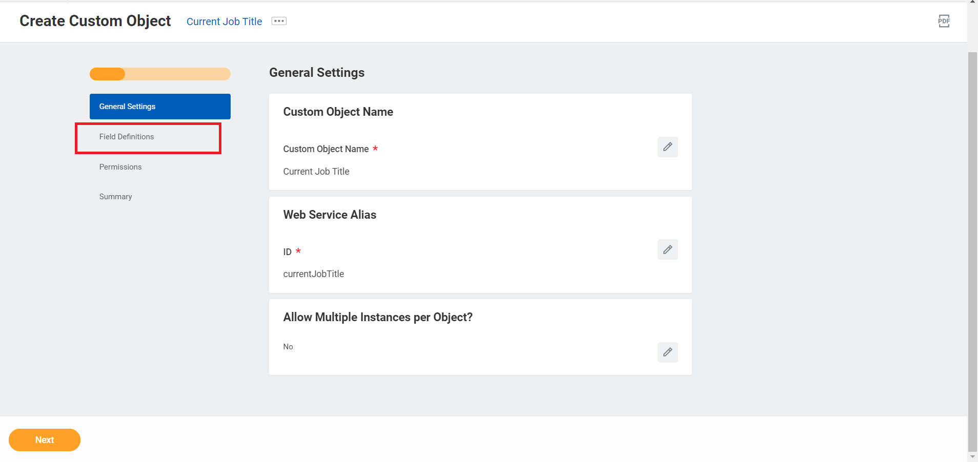 Click Field Definitions