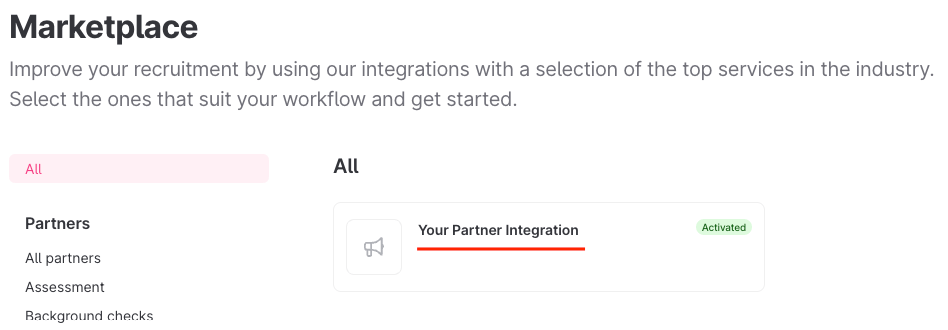 From Marketplace page