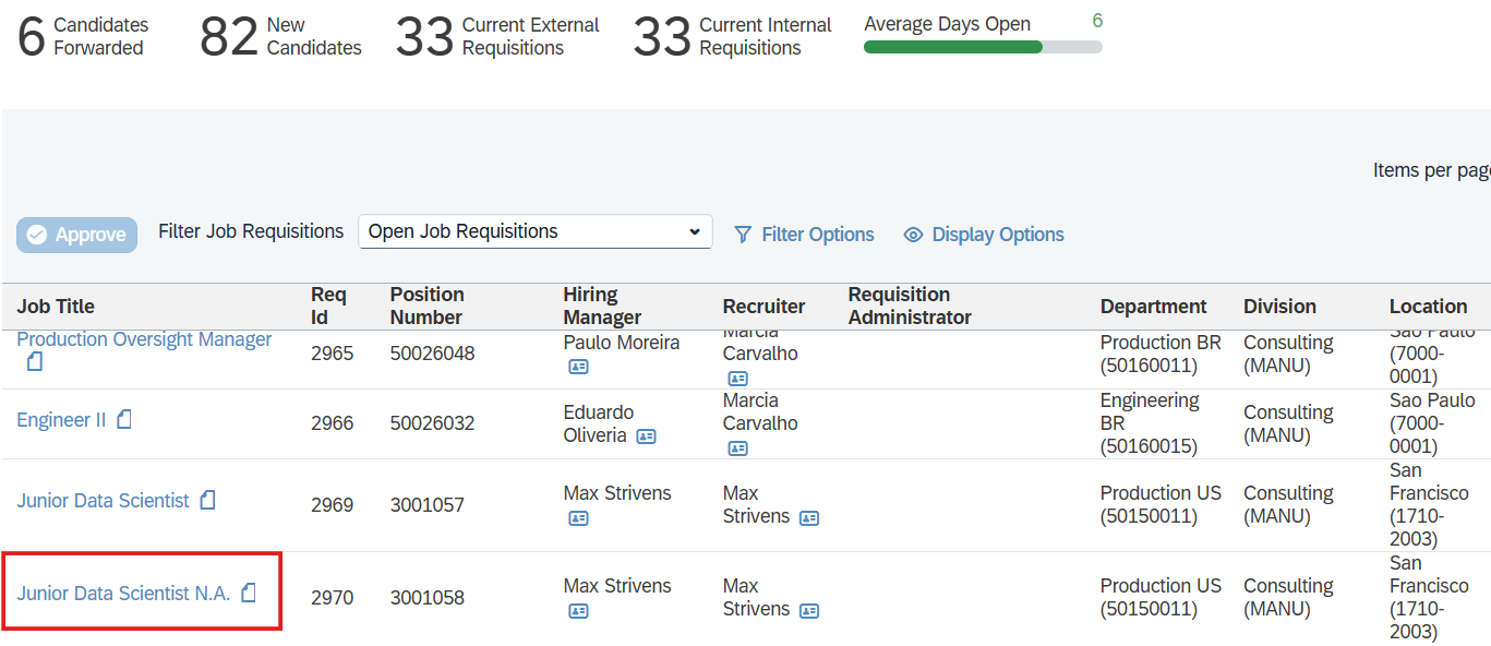 Select Job Requisition
