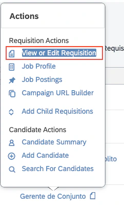 Go to Actions menu
