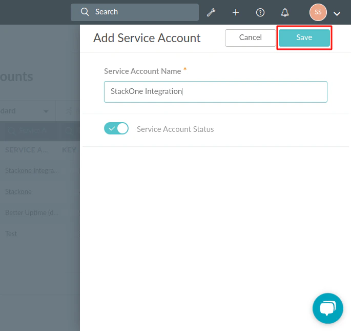 Service Account Details