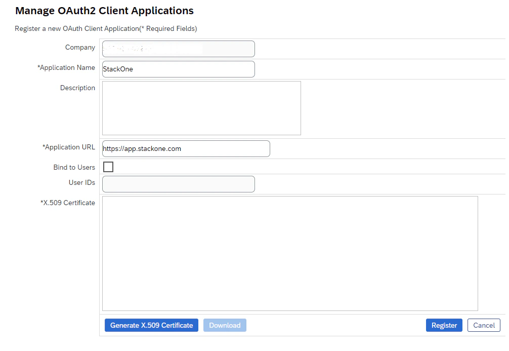 Register Client Application