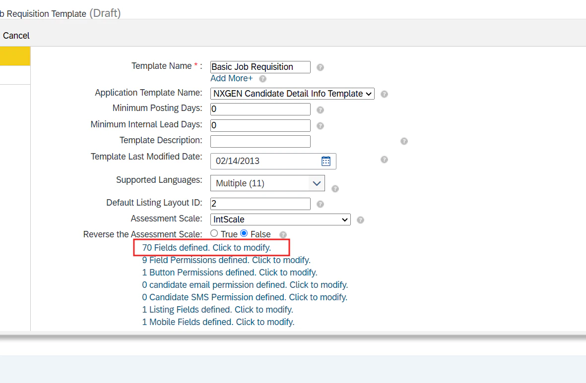 Click to Modify Fields