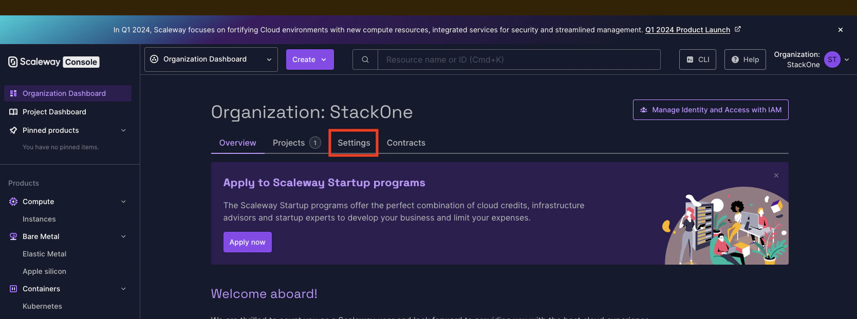 Organization Dashboard
