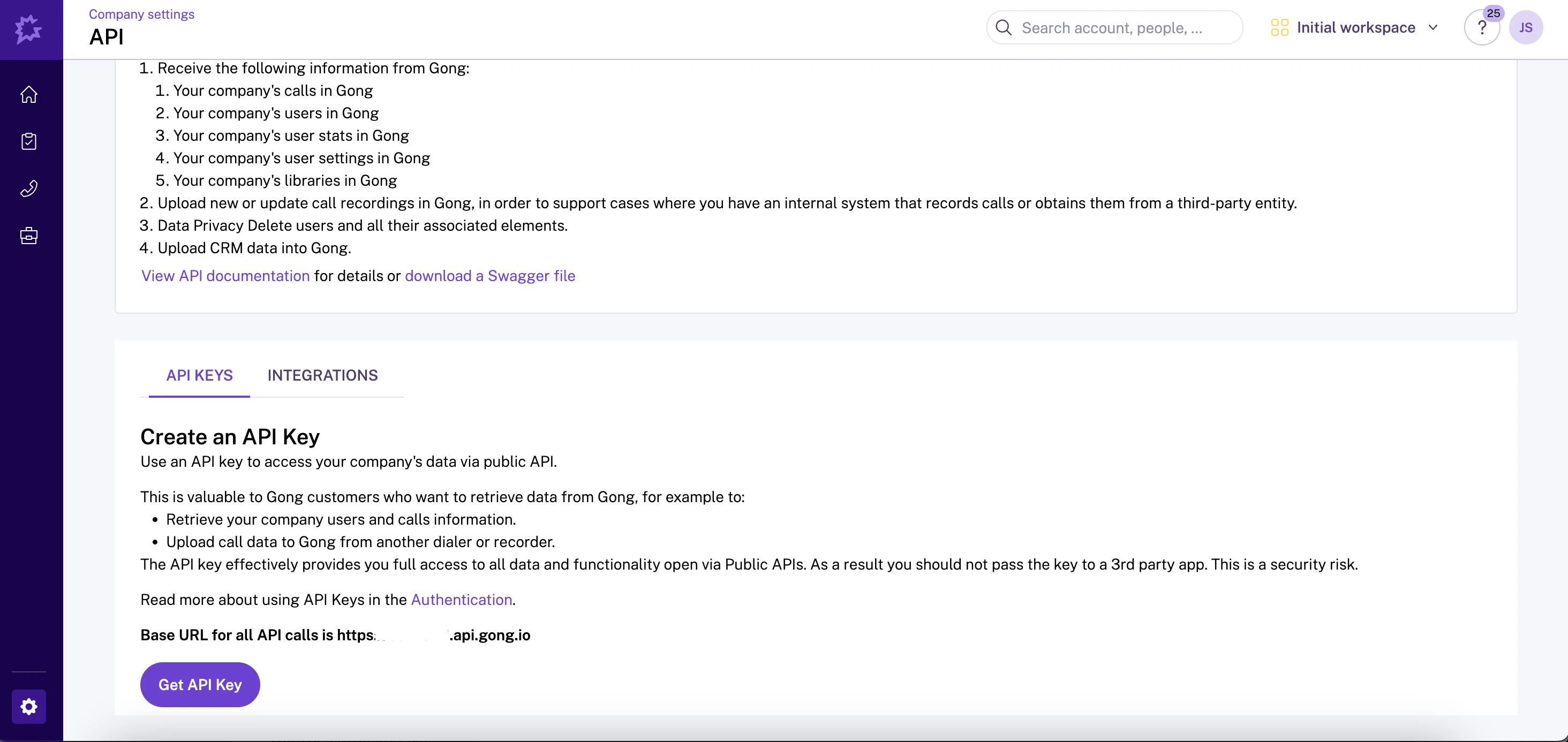 Generate API Access Key
