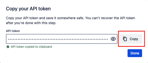 Copy your API Token